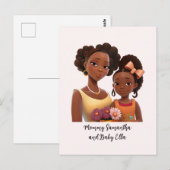 Carte Postale Maman et Fille Noire Personnalisée (7) (Devant / Derrière)