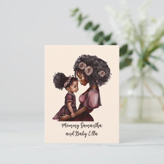 Carte Postale Maman et Fille Noire Personnalisées (1) (Debout devant)