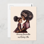 Carte Postale Maman et Fille Noire Personnalisées (1) (Devant / Derrière)