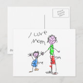 Carte Postale Maman et moi J'aime maman (Devant / Derrière)