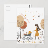 Carte Postale Maman et son gosse sur la poussette (Devant / Derrière)