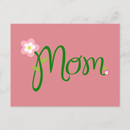 Carte postale Maman fraise rose (Devant)