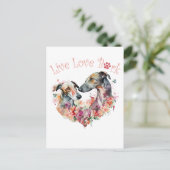 Carte Postale Maman Greyhound Florale (Debout devant)