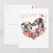 Carte Postale Maman Greyhound Florale (Devant / Derrière)