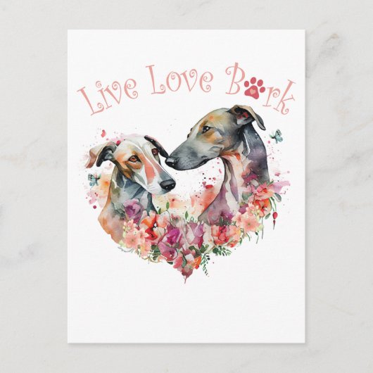 Carte Postale Maman Greyhound Florale (Devant)