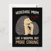 Carte Postale Maman Hedgehog Lover Fils fille (Devant / Derrière)