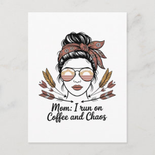 Carte Postale Maman, je tourne au café et au chaos