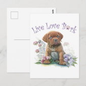 Carte Postale Maman Mastiff Fleurie (Devant / Derrière)
