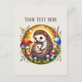 Carte Postale Maman mignonne bébé hérisson ajouter du texte  (Devant)
