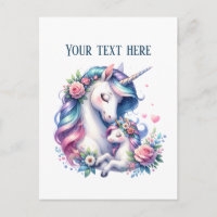 Maman mignonne bébé licorne ajouter du texte