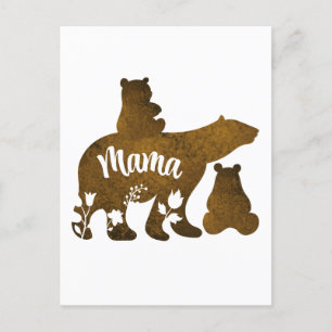 Carte Postale Maman Ourse Avec 2 Oursons Maman de Deux