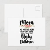 Carte Postale Maman, peu importe la difficulté de la vie, les en (Devant / Derrière)