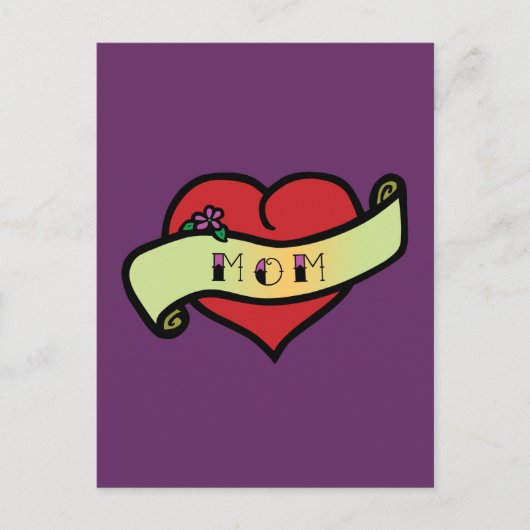 Carte Postale Maman Tattoo Heart (Devant)