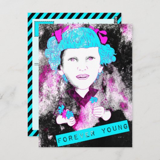 Carte Postale maman, tu me manques... toujours jeune. (Devant / Derrière)