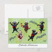 Carte Postale Mambo Labrador Musicians Peinture (Devant / Derrière)