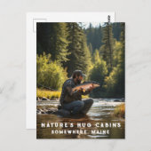 Carte Postale *~* Man Fishing Stream Nature AP49 Saumon (Devant / Derrière)