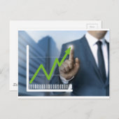 Carte Postale Man showing stock price touchscreen concept (Devant / Derrière)