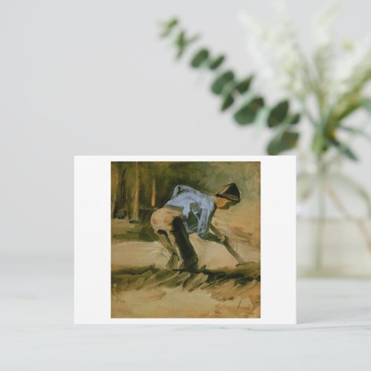 Carte Postale Man Stooping with Stick or Spade, Vincent van Gogh (Debout devant)
