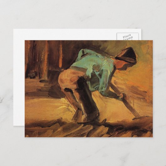 Carte Postale Man Stooping with Stick, Spade de Vincent van Gogh (Devant / Derrière)