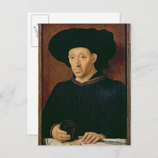 Carte Postale Man with a Glass of Wine (Devant / Derrière)