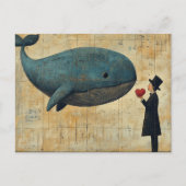 Carte Postale Man with a Heart and a Flying Whale (Devant)