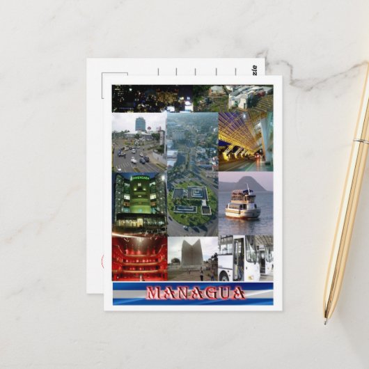 Carte Postale Managua - Nicaragua - Mosaïque - (Devant/Arrière en situation)