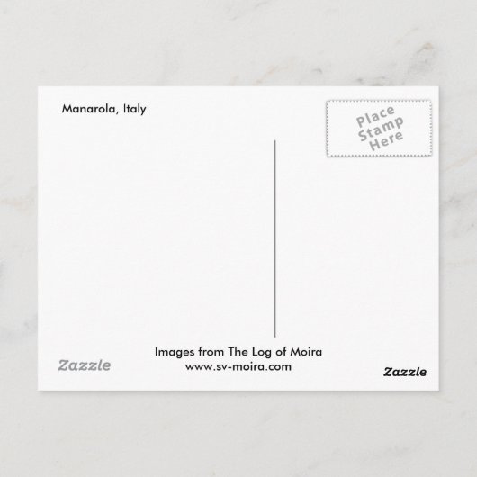 Carte Postale Manarola, Italie (Dos)