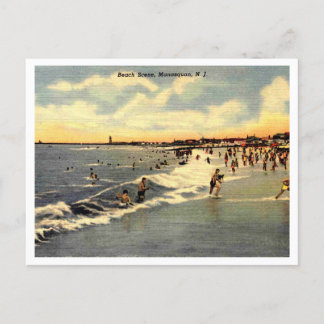 Carte Postale Manasquan NJ, Beach Scene 1954