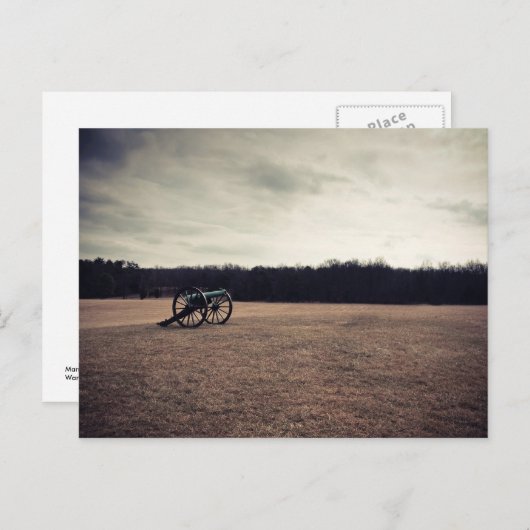 Carte Postale Manassas Champ de bataille Cannon (Devant / Derrière)