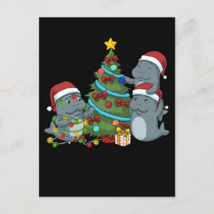 Carte Postale Manatee de Christmas