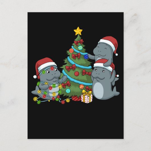 Carte Postale Manatee de Christmas (Devant)