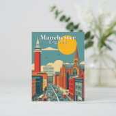 Carte Postale Manchester, Angleterre Retro Urban Art (Debout devant)