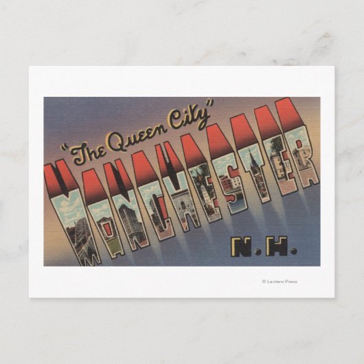 Carte Postale Manchester, New Hampshire - Scènes de grandes lett (Devant)