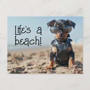 Carte Postale Manchester Terrier Puppy portant des lunettes de s