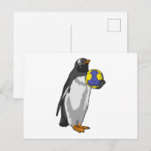 Carte Postale Manchot au Handball Sports (Devant / Derrière)