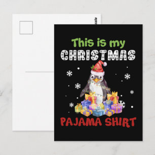 Carte Postale Manchot C'est Ma Chemise De Pyjama De Noël