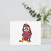 Carte Postale Manchot comme pompier avec extincteur d'incendie (Debout devant)