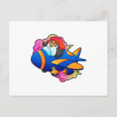 Carte Postale Manchot en pilote avec avion (Devant)