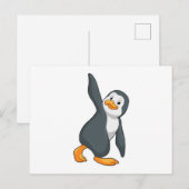 Carte Postale Manchot en yoga étirement (Devant / Derrière)
