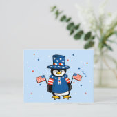 Carte Postale Manchot patriotique (Debout devant)