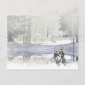 Carte Postale Manchots mignons de vacances en patins à glace (Devant)