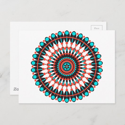 Carte Postale Mandala amérindienne (Devant / Derrière)
