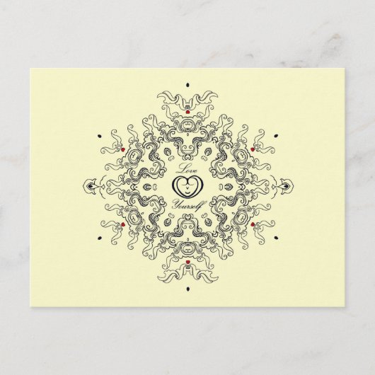 Carte Postale Mandala Art Nouveau "Love Yourself" (Devant)