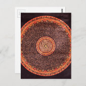 Carte Postale Mandala Art Tibétain (Noir, Or, Rouge, Jaune) (Devant / Derrière)