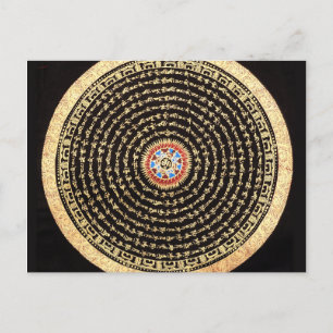 Carte Postale Mandala Art tibétain (or et noir)