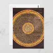 Carte Postale Mandala Art tibétain (or et noir) (Devant / Derrière)