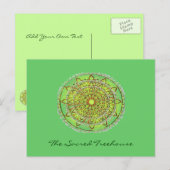 Carte postale Mandala Art verte (Devant / Derrière)