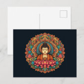 Carte Postale Mandala avec bouddha (Devant / Derrière)