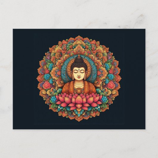 Carte Postale Mandala avec bouddha (Devant)