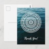 Carte Postale Mandala Blanc Laissez la mer vous libérer (Devant / Derrière)